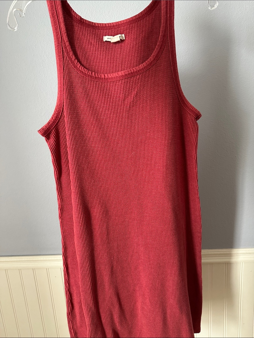 American Eagle Outfitters Ribbed Tank Mini Dress - Deep Red